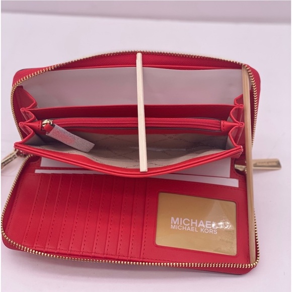 Michael Kors Large Continental Wallet Wristlet Dark Sangria - Picture 11 of 14